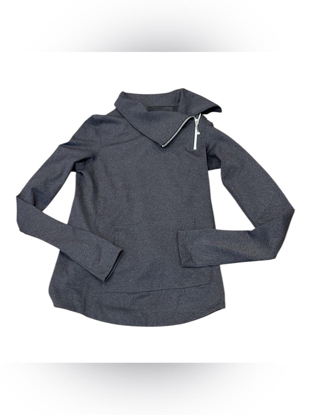 Jofit Golf Jumper Jacket Charcoal Gray Neck Zip Size XS Thumb Holes